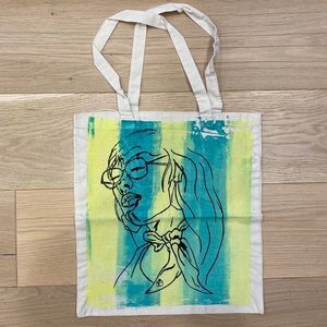 Canvas tote bag with original screen printed artwork